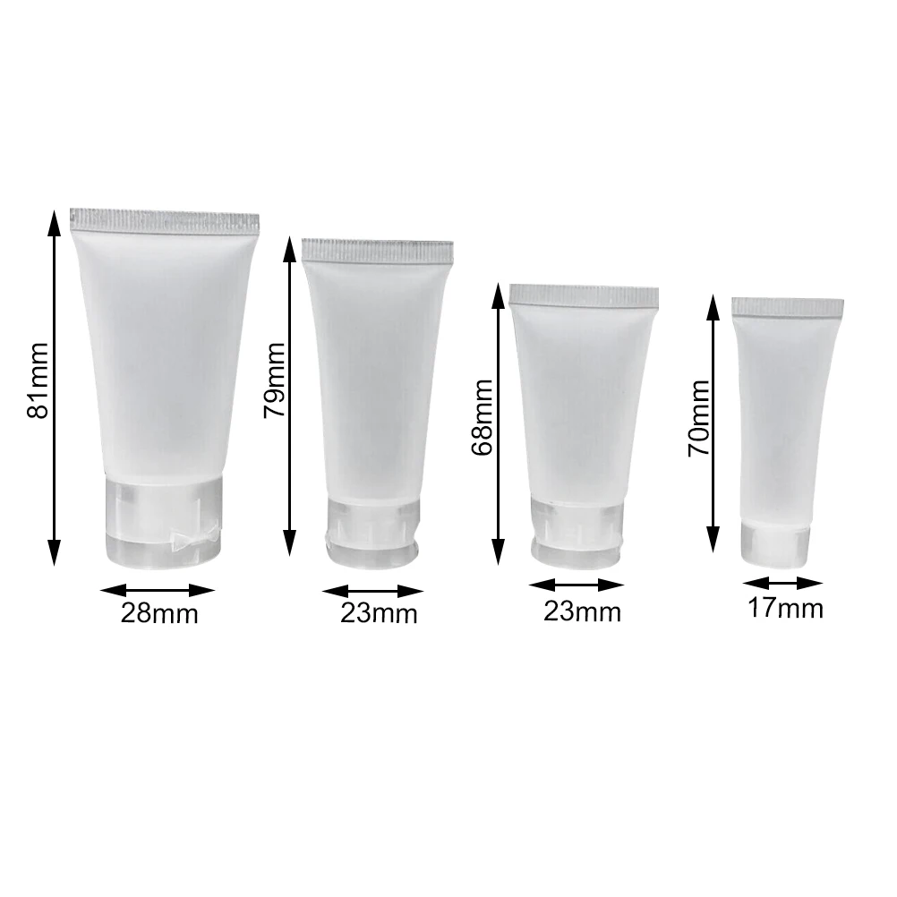 

4pcs Refill Bottles Soft Hose Empty Travel Facial Cleanser Containers Hand Lotion Bottle Screw Cap Non-Toxic