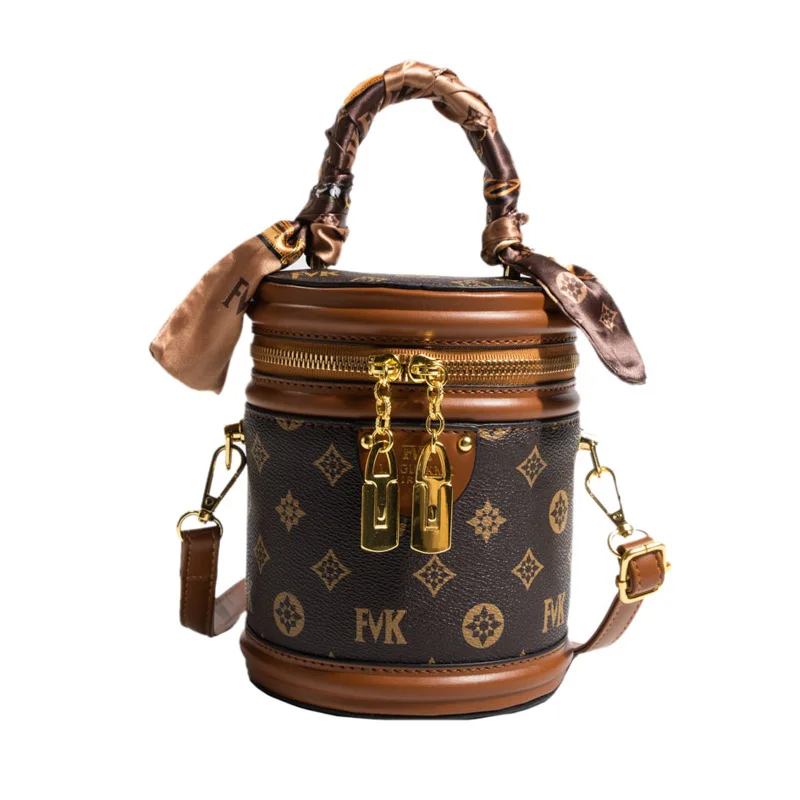 

Women's Bag 2024 Leather Bucket Bag Designer Zipper Small Handbags Large Capacity Crossbody Shoulder Bag Mobile Zero Wallet B