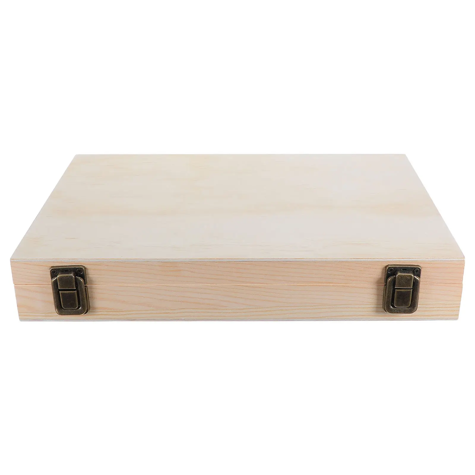 Caja de Almacenamiento de Madera Maciza con Tapa con Bisagras, Sin Acabado, Natural, Cofre del Tesoro, Organizador de Recuerdos para Joyería, Manualidades, Decoración de Escritorio