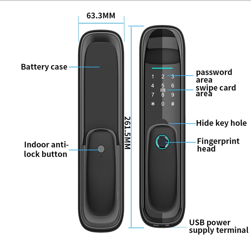 TTlock App Smart Door Lock Bluetooth Tuya Wifi Fingerprint Smart Card fechadura eletronica Home Office Intelligent Digital Lock