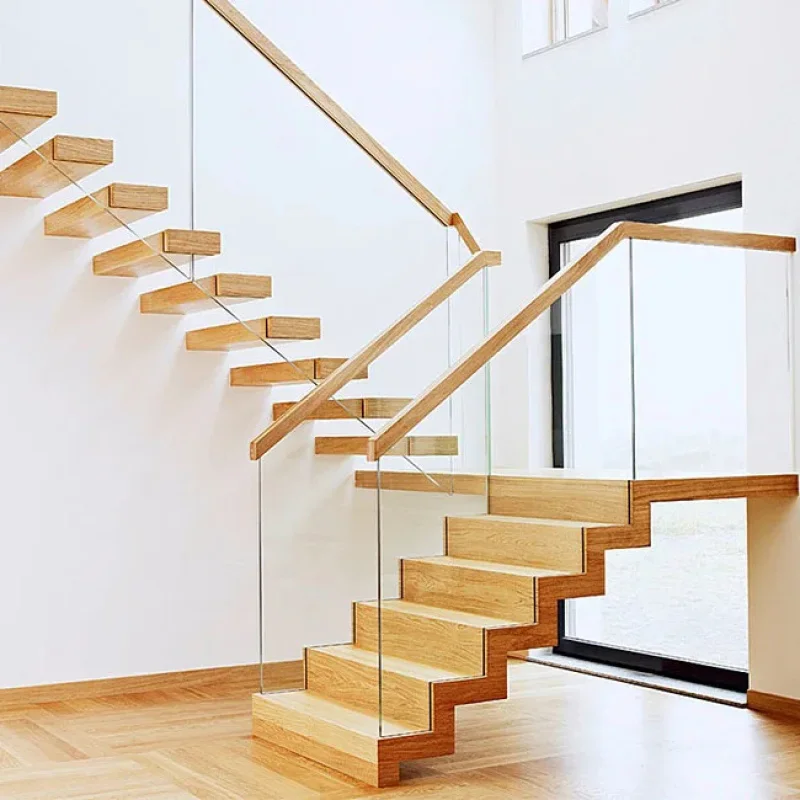 custom.Stylish Durable Professional Floating Stairs With Wood Stair Treads