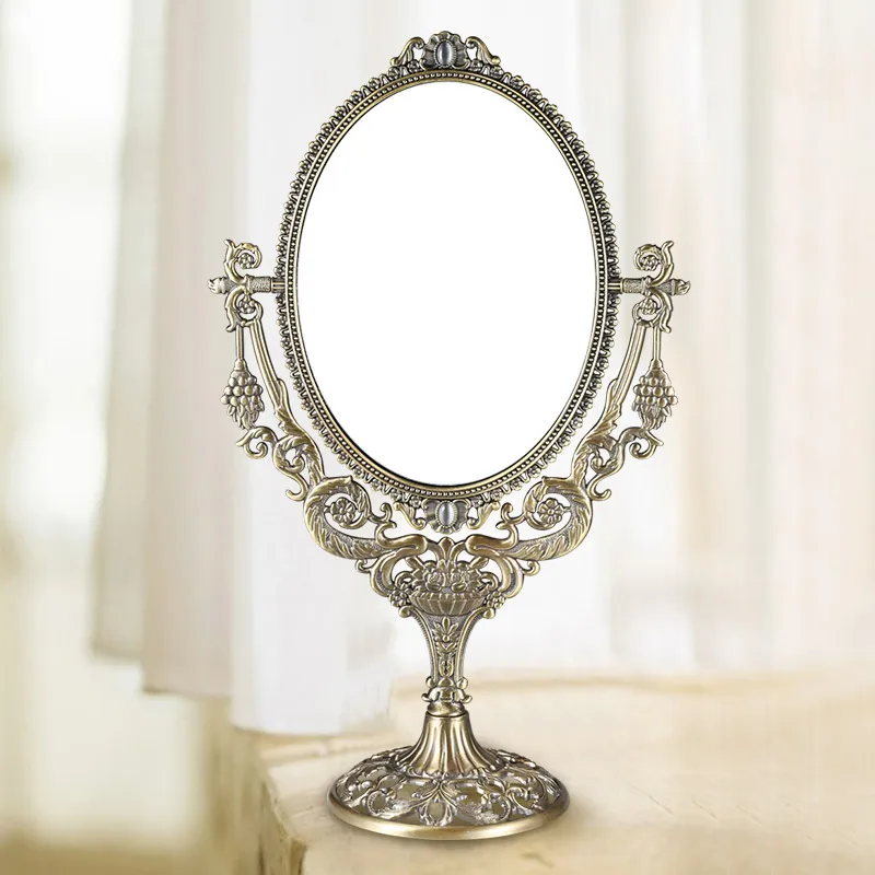 

Fashion 8 inch Double Faces Desktop Makeup Mirror Tall Desk Standing JMirror For Nordic Home Decor J06