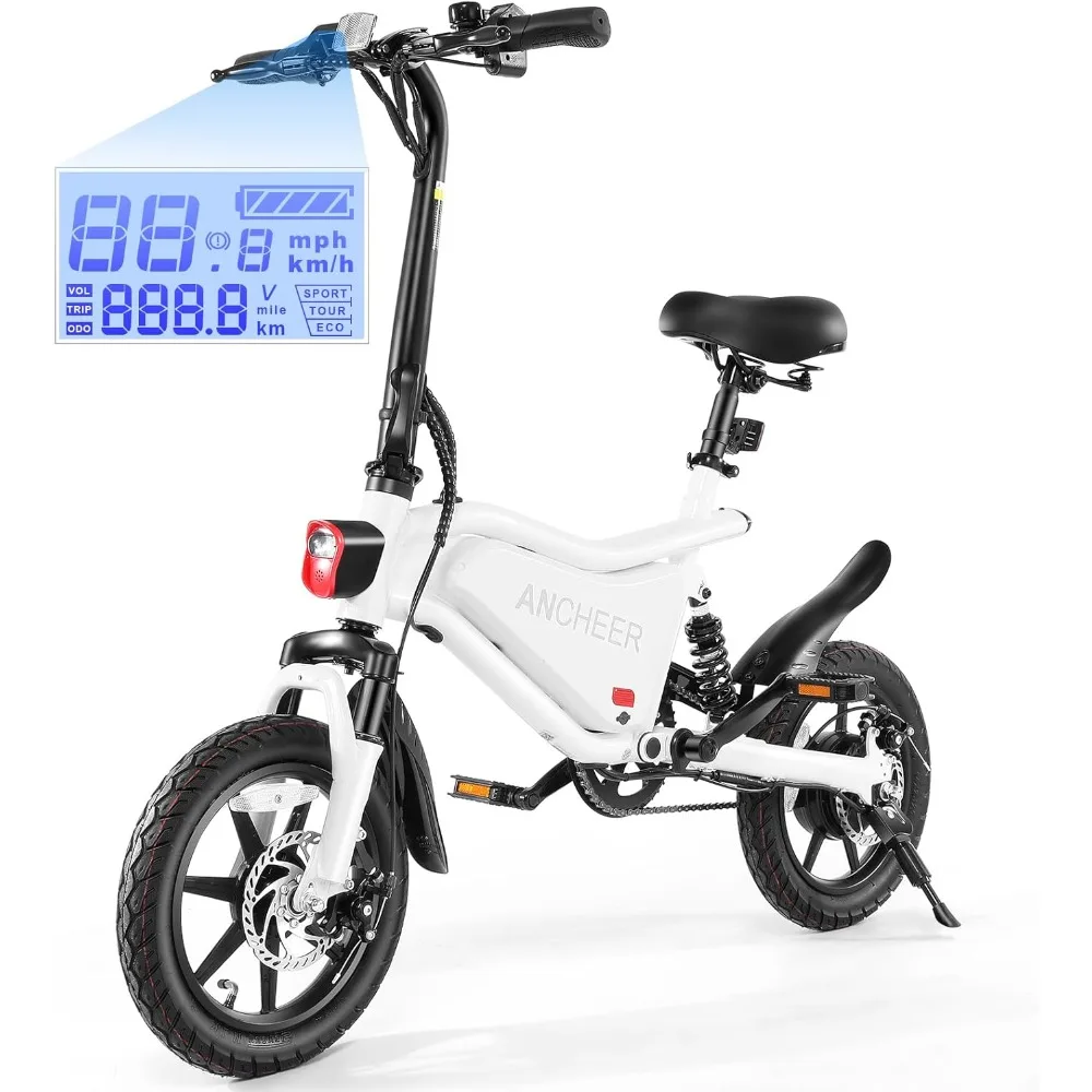 Folding Electric Bike for Adults, 20MPH Electric Bikes, 14