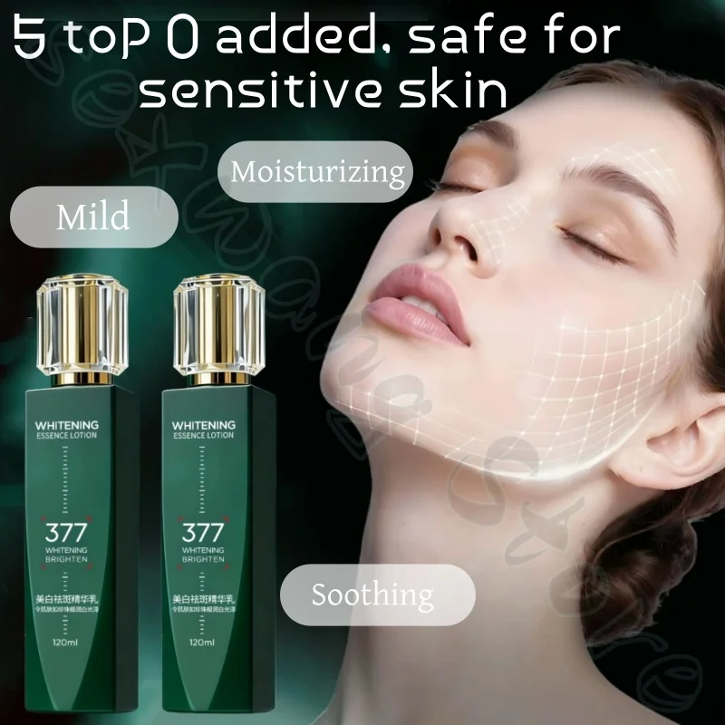 377 Essence Milk 120ml deeply moisturizes and tightens skin, brightens skin tone, fades spots, improves dull and rough skin