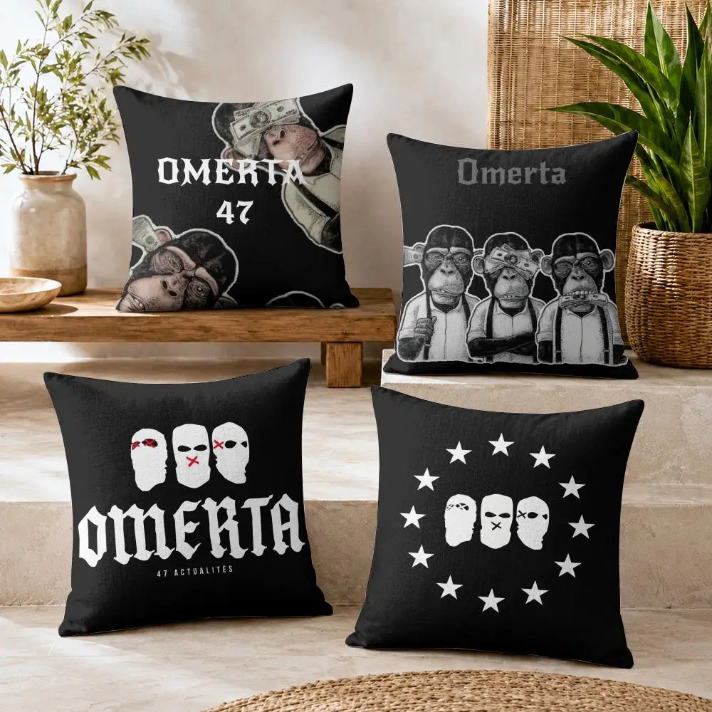 O-Omerta Maes Singer Cushion Cover Natural Linen Organic Fabric Double-Sided Printing Breathable For Decor