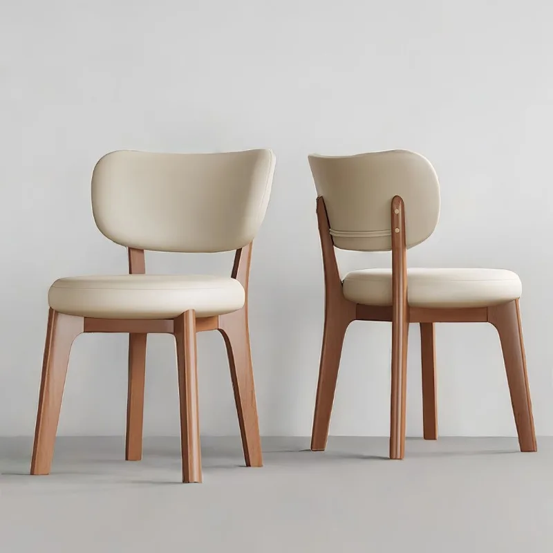 Nordic Style Solid Wood Dining Chair Home Modern Simple Light Luxury Hotel Restaurant Chair Makeup Stool