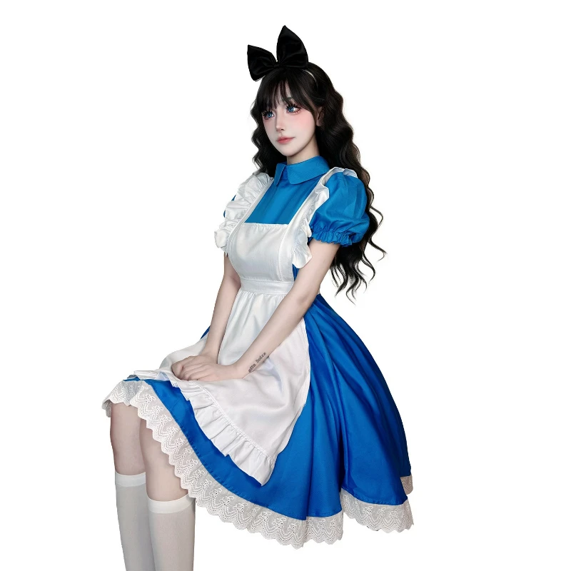 

Halloween Princess Blue Dress Maid Outfit Lolita Performance Costume Women Outfits Cosplay Costume Halloween Carnival Suit