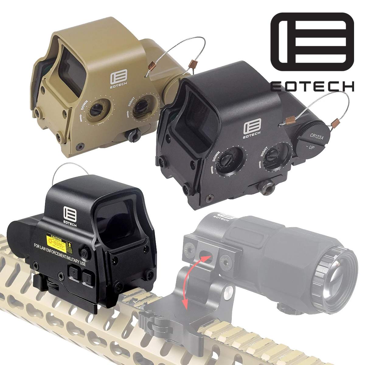 EOTECH 558 553 552 551 Holographic Sight Collimator Sight 558 Red Dot Sight Fit 20mm Rail Mount Hunting Airsoft Optics Scope view 2