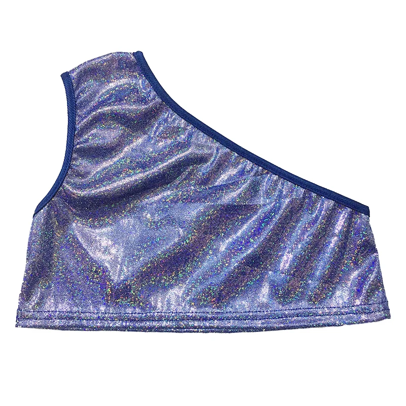 

Kids Girls Shiny Metallic Crop Tops Adult Stretchy Dance Costumes Sport Wear Tank Vest for Party Ballet Dance Class Sleeveless