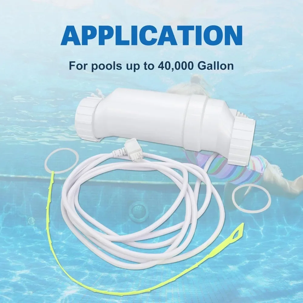 HOME-Salt Cell up to 40000 Gallons Pool Chlornie Generator for Salt Water Pool Replacement Salt Cell shed