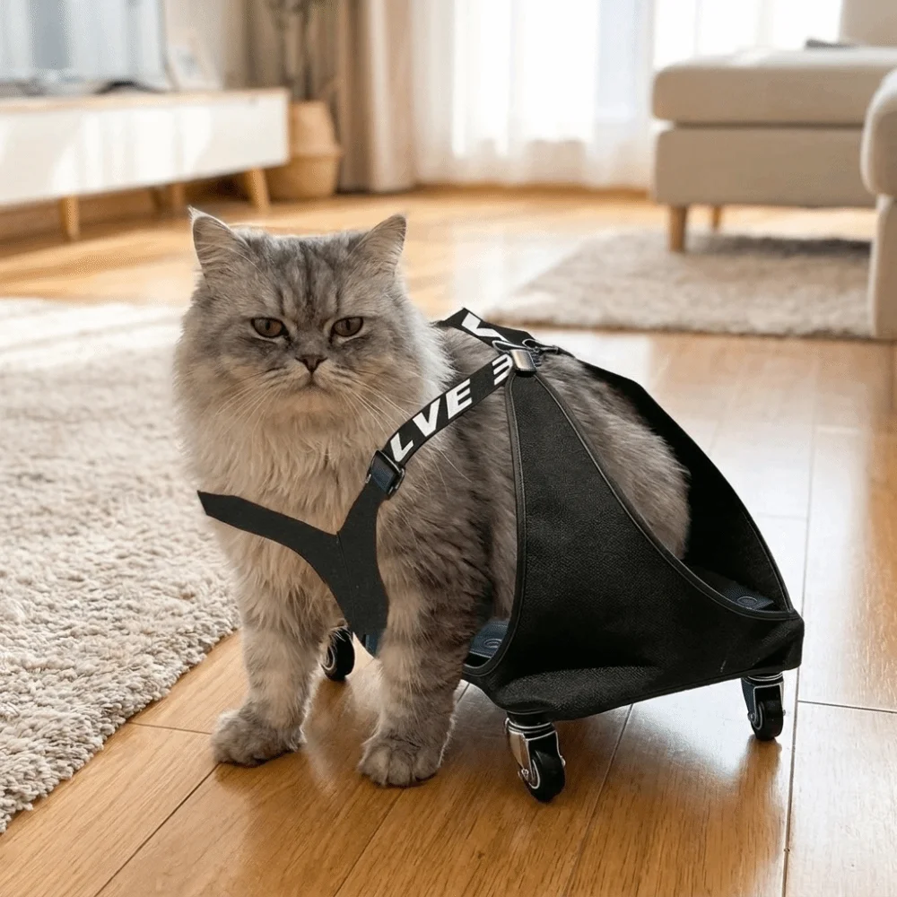 Adjustable Pet Towing Bag Pulley Car Breathable Protective Dog Drag Bag Professional Pet Assisted Walking Vehicle