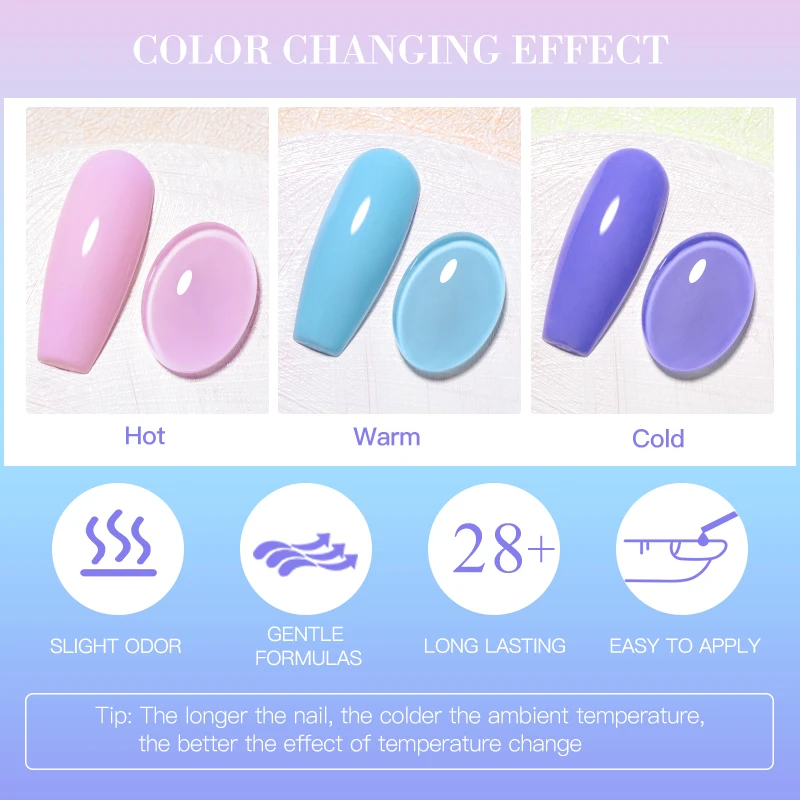 6-12pcs Gel Térmico Nail Polish Set Inverno Temperatura Mudando Gel Semi Permanente Vernizes Soak Off UV LED Nail Art Gel Kit