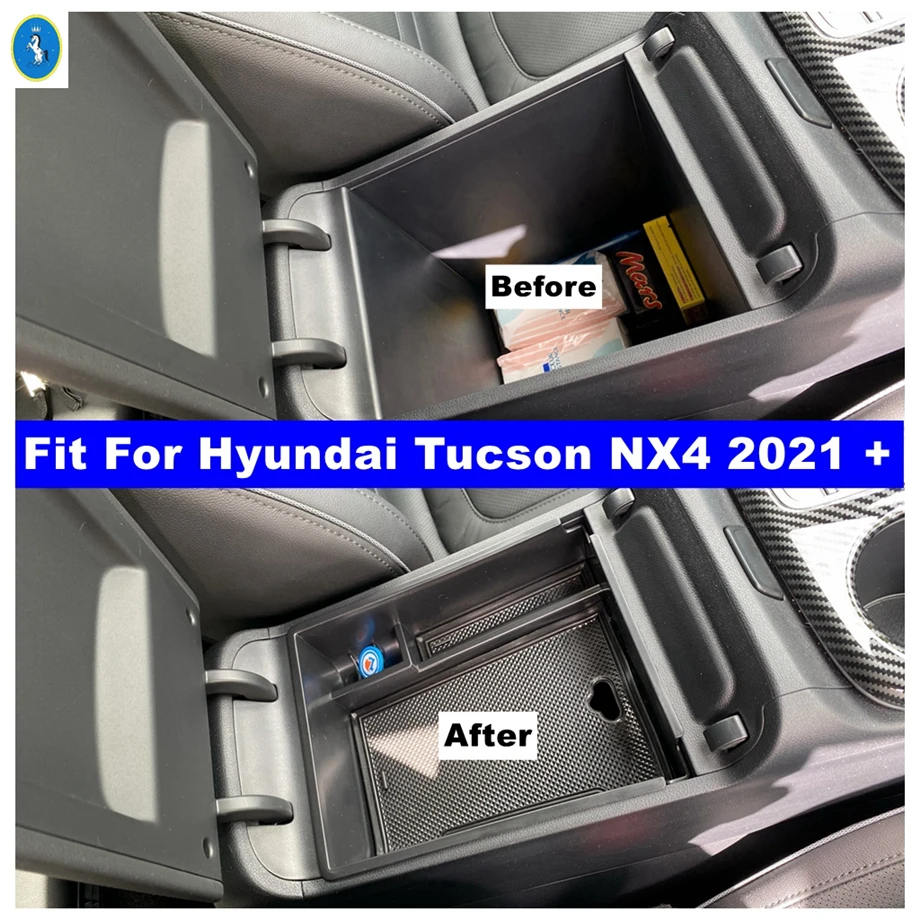 

Plastic Auto Central Storage Pallet Armrest Container Box Cover Accessories For Hyundai Tucson NX4 Automatic Version 2021 - 2023