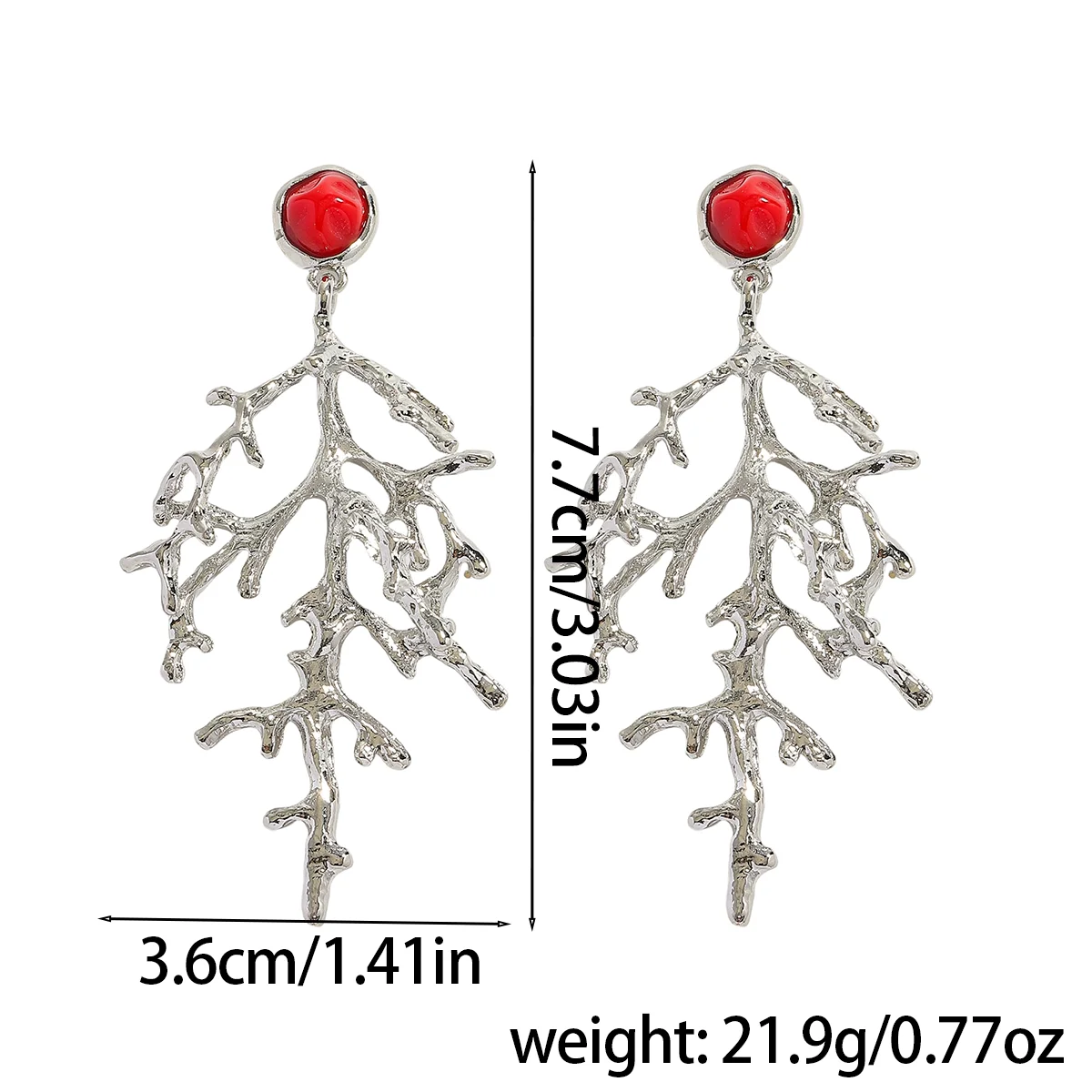 Girlgo 2025 جديد ZAA 2 قطعة أقراط حجر المرجان المرجان قطرة استرخى أقراط الصدأ برهان معدن الذهب اللون موضة شخصية مجوهرات #6