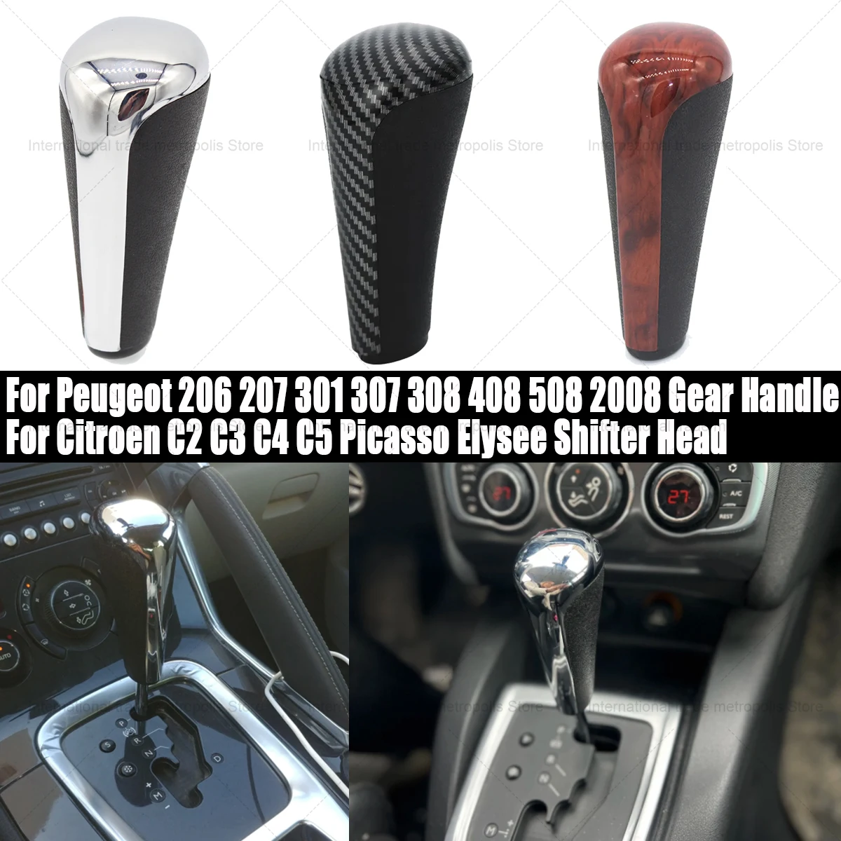 1Pc Gear Shift Knob For Peugeot 206 207 301 307 308 408 508 2008 Gear Handle For Citroen C2 C3 C4 C5 Picasso Elysee Shifter Head