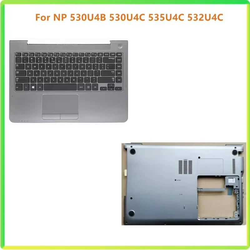 For Samsung NP 530U4B 530U4C 535U4C 532U4C 532U4CL Series Laptop Top Case Palmrest Bottom Base & Keyboard Assembly