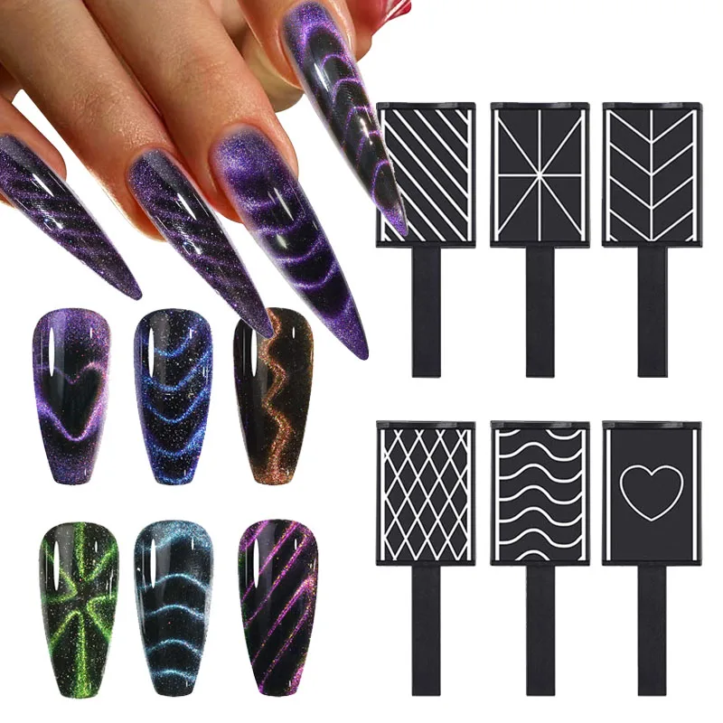 Manicure Fancy Cat Eye Magnet 3D Magnetiron Nail Polish Gel Varnish Magnet Figure Decorative Pattern Magnetic Iron Nail Salon