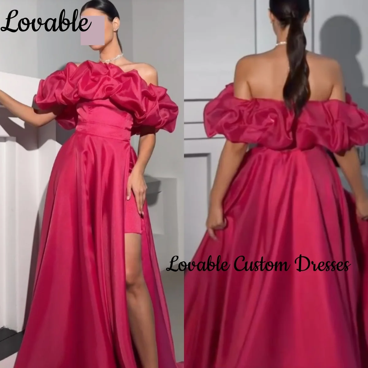 Personnaliser les robes de bal hors de l'épaule a-ligne robes de bal Occasion formelle remise des diplômes robes d'occasion formelles