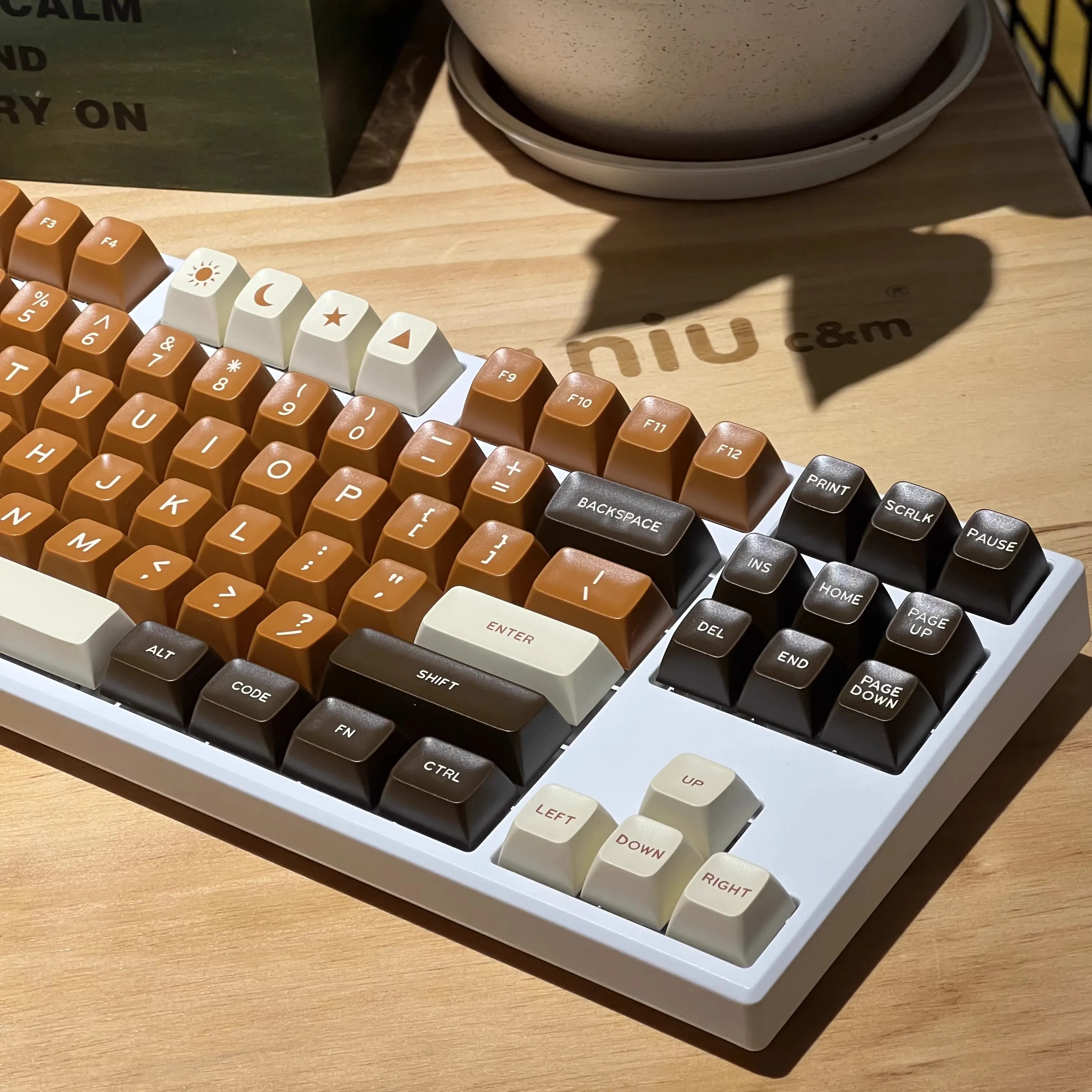 Daye Johanna Coffee Keycaps, profil SA, capuchons de touches ABS double injection, clavier de commutateurs MX, 64, 68, 75, 96, 98, 173, 104 prédire, ensemble