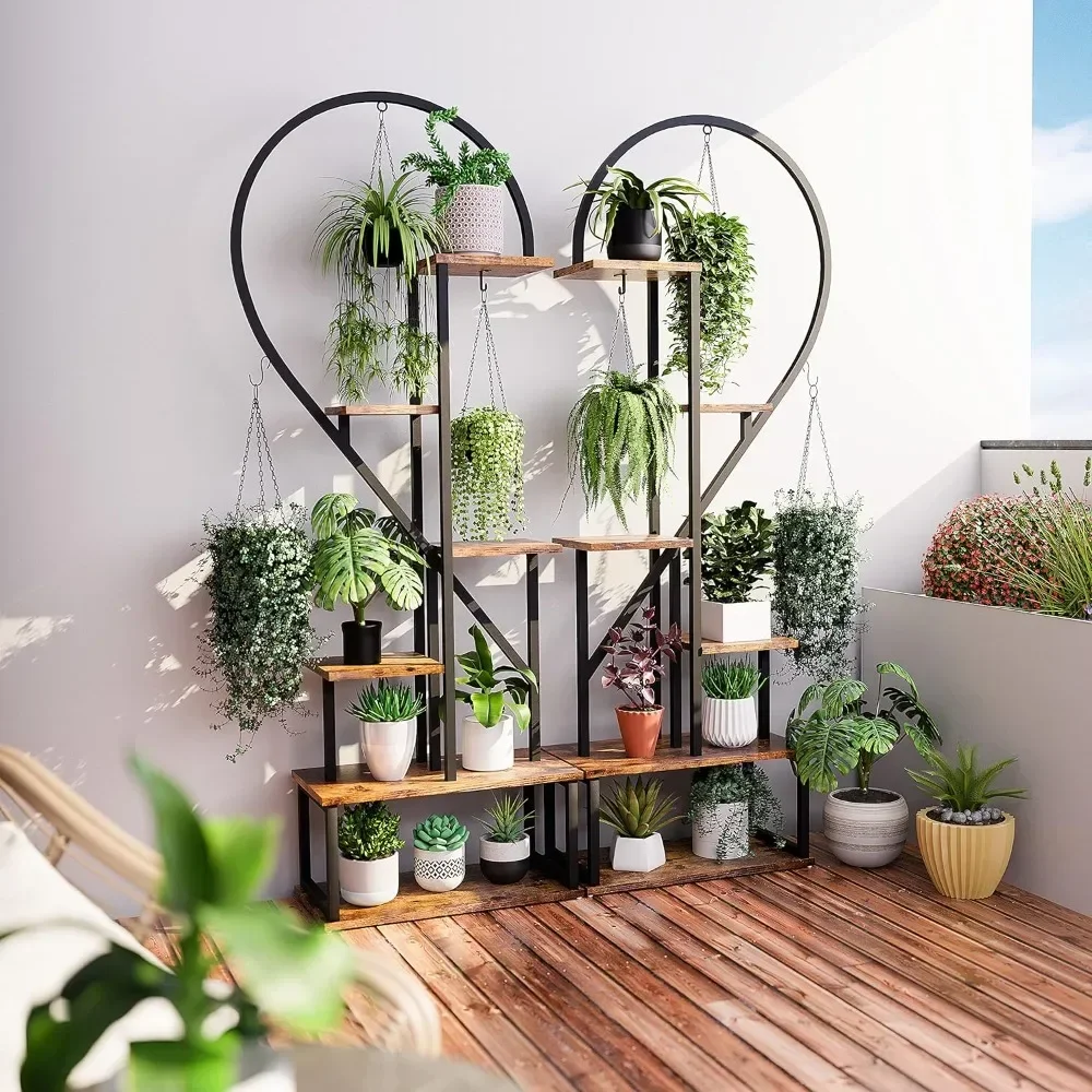 Plant Stand Free Shipping Shelf Creative Half Heart Shape Ladder Plant Stands for Indoor Plants Multiple Flowerpot Display Racks