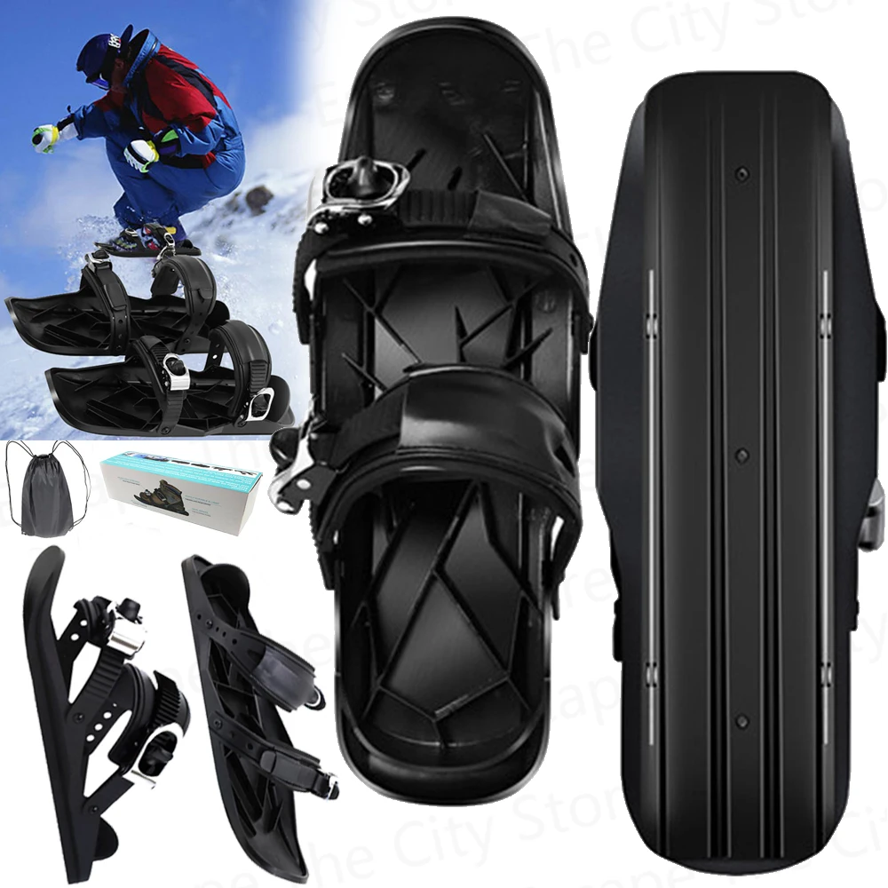 Mini Short Ski Skates Skis Boots High Quality Mini Skating Ski Shoes Adjuatable Snowblades Fit Into Your Backpack for Winter