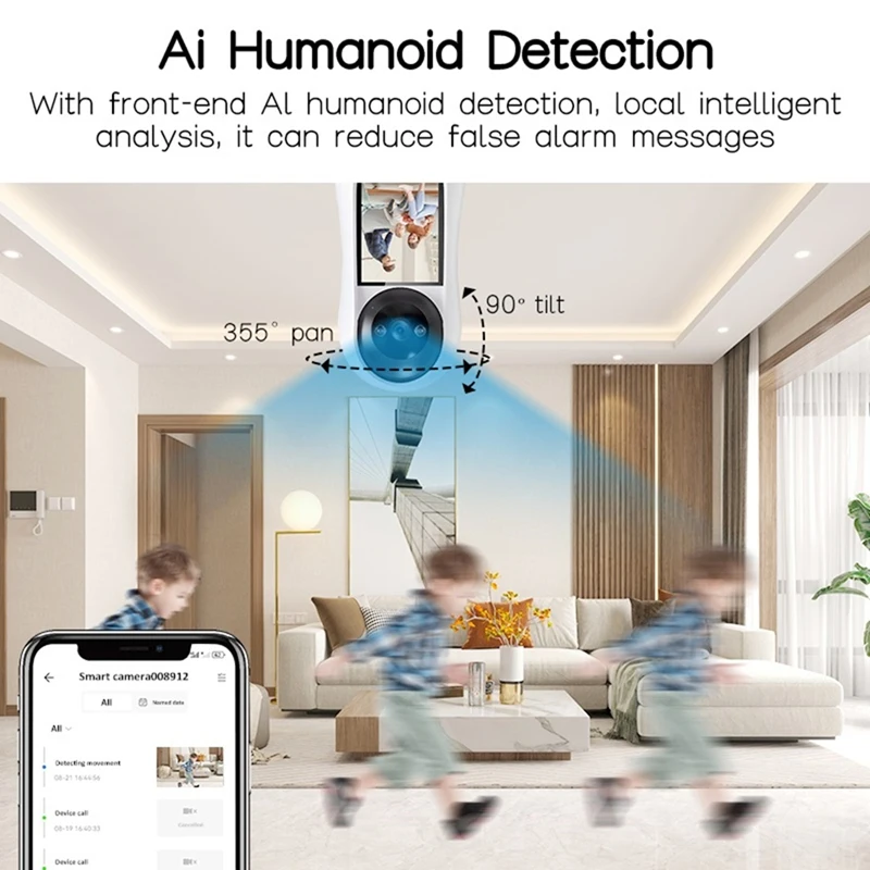 APPLIA-2.8 Inch Wifi Vedio Baby Monitor 8MP Surveillance IP Camera IPS Screen Sound Detection HD Smart Home PTZ Cam EU PLUG