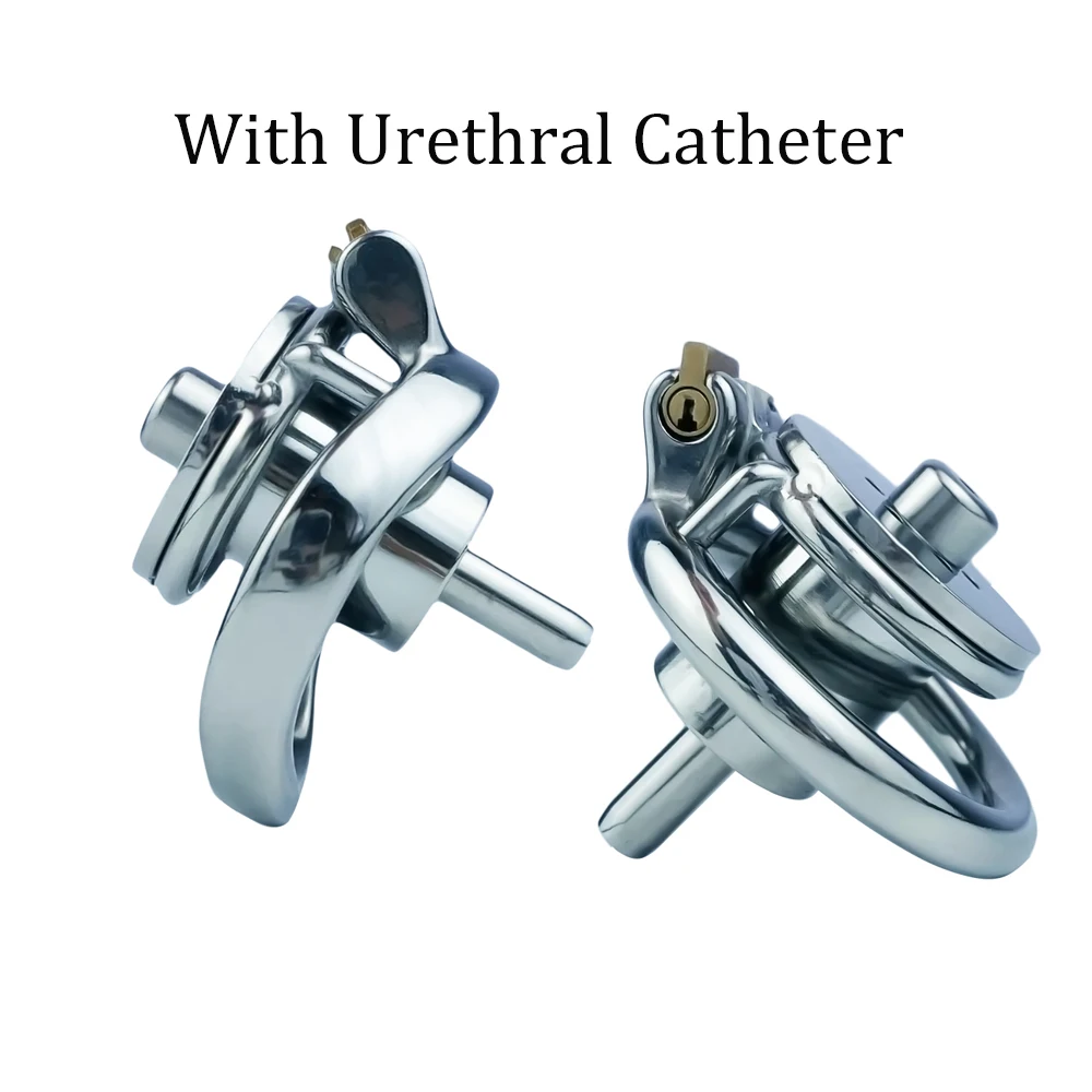 FRKO Male Stainless Steel Inverted Chastity Cage Device With Metal Urethral Catheter Lock Cock Penis Ring 정조대 Sex Toys For Men