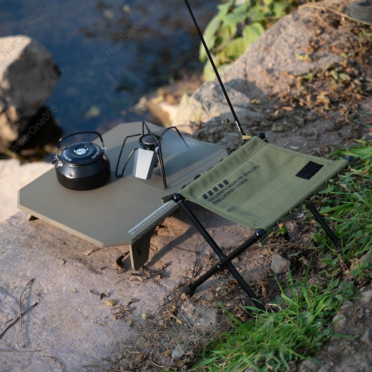 مقعد تكتيكي قابل للطي مع حقيبة حمل، مقعد محمول عالي التحمل للتخييم العسكري، كرسي مدمج متين للاستخدام الخارجي #5