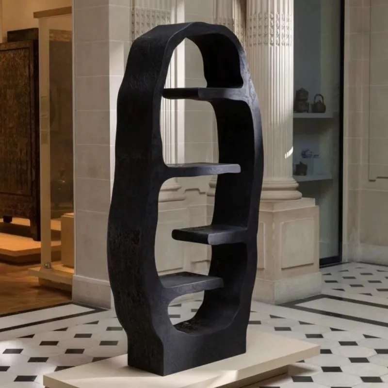 Libreria italiana minimalista con vernice, libreria in legno massello, scaffale per soggiorno