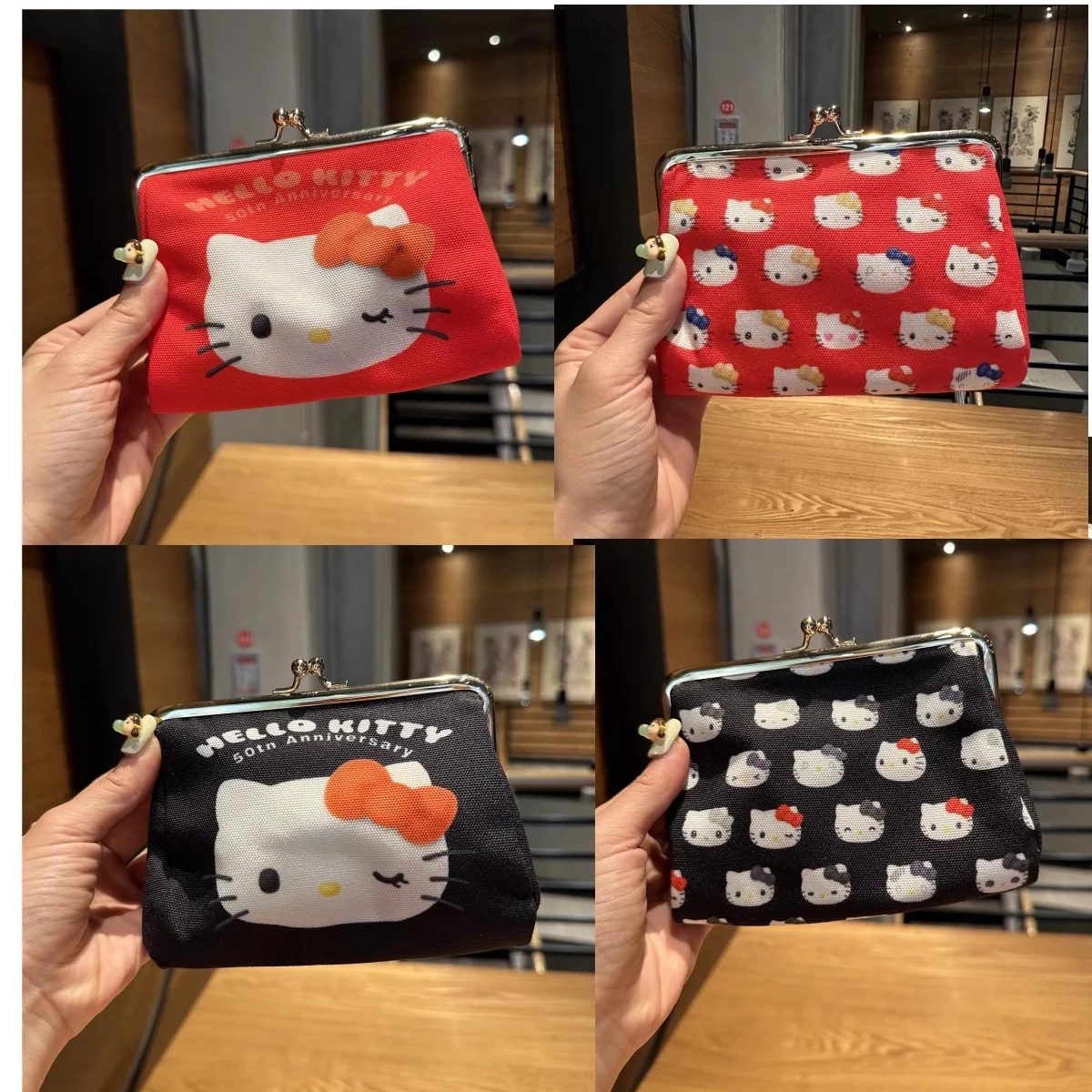 

hello kitty cute cartoon printed makeup bag mini exquisite change lipstick headphones portable storage for women birthday gift