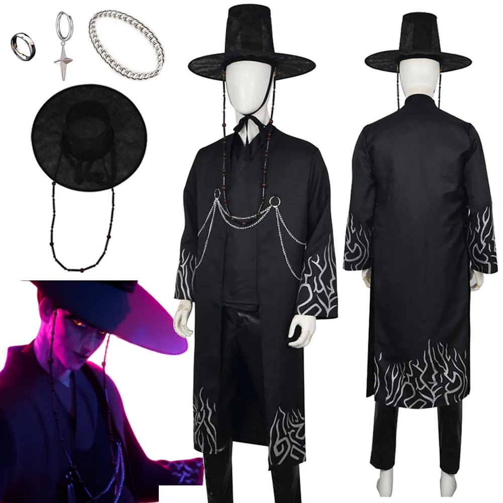 

Fantasia Demon Hunter of KPop Saja Boys Jinu Cosplay Singing Suit Cartoon Costume Men Fantasy Halloween Carnival Party Clothes