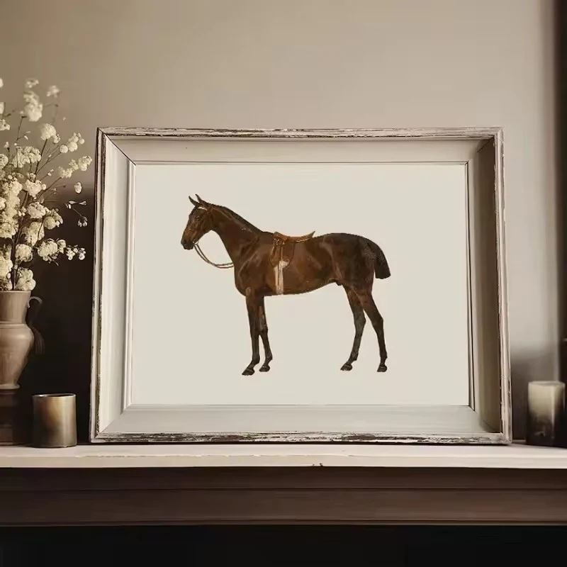 Antique Horse Vintage Posters Prints Farm Animal Canvas Painting Equestrian Wall Art Picture for Living Room Farmhouse Decor
