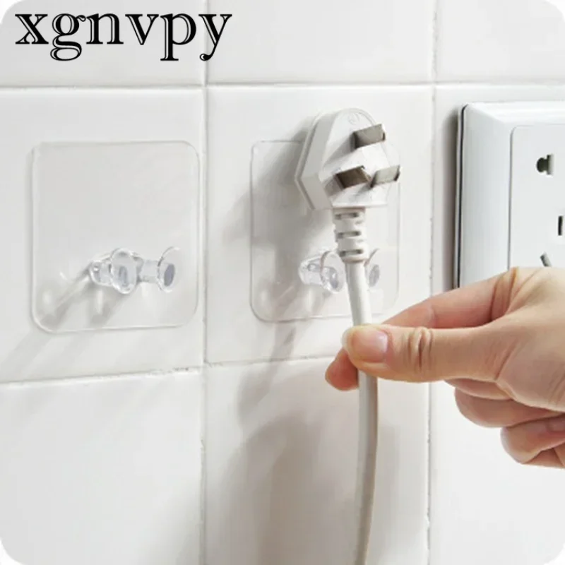 Xgnvpy-Crochet de prise de bain transparent sans couture, crochet collant de stockage, prise de fil électrique, prise rapide, câble de données