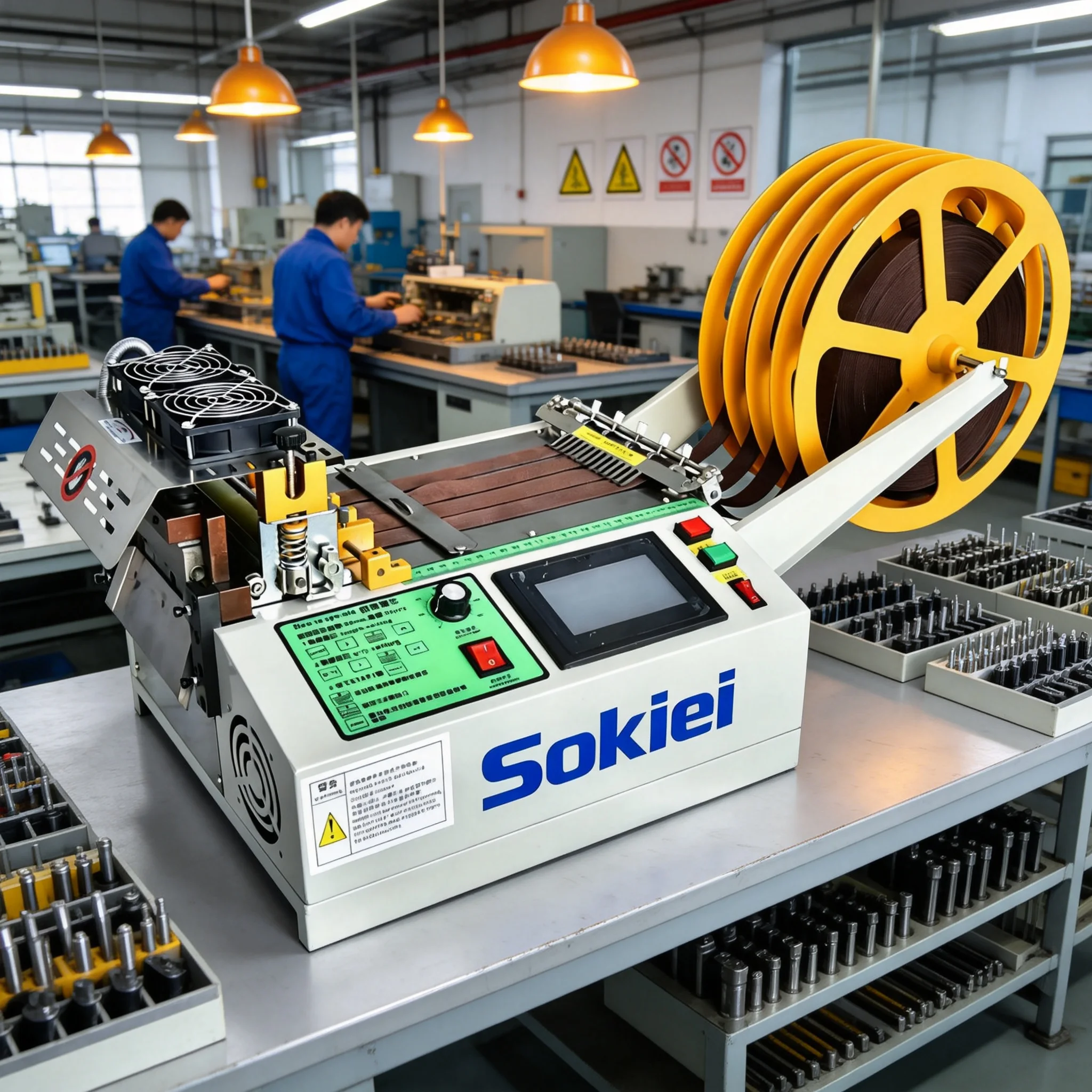 Industrial Hot/Cold Webbing Cutting Machine, High-Speed Multi-Strap Cutter For Nylon, Polyester, Elastic & Belt Materials