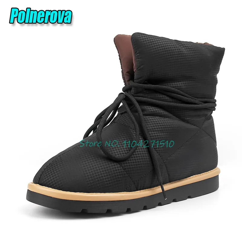 

Winter Warm Thick Soled Snow Boots Round Toe Ankle Strap Ankle Booties Fashion Solid Versatile Outdoor Casual Women's Shoes