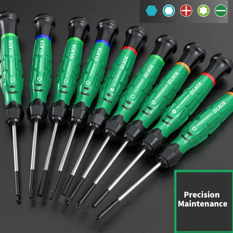 LAOA 1pc Mini Hexagonal Screwdriver with Magnetism S2 Alloy Steel Ball End Hex Screwdriver Precise Hexagon Screwdrivers