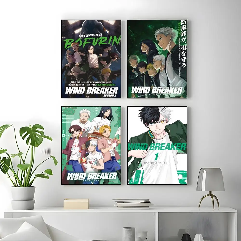Anime Wind Breaker Poster Self-adhesive Art Waterproof Paper Sticker Coffee House Bar Room Wall Decor