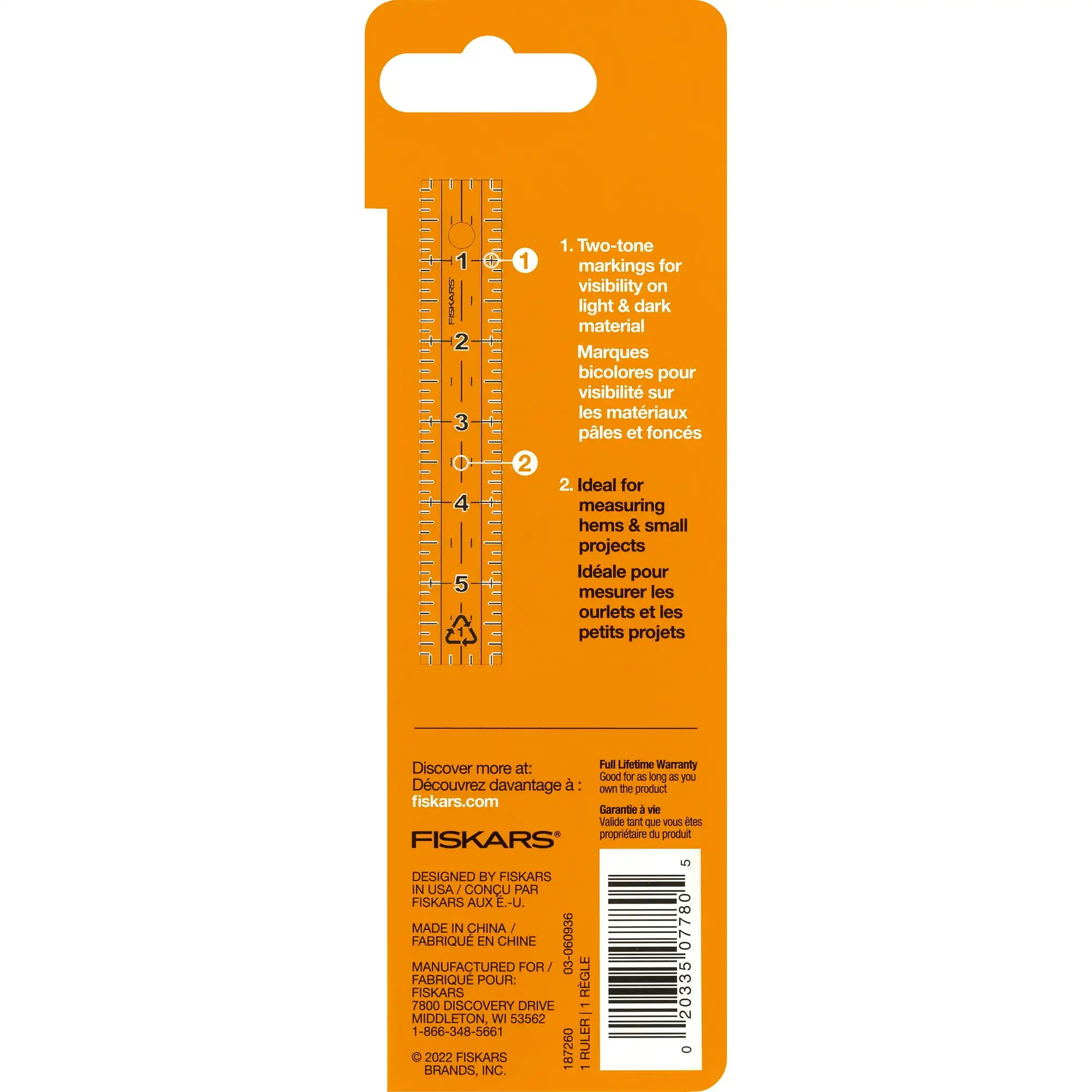 (Confezione da 3) righello per cucire e Quilting in acrilico Fiskars con griglie, 3 "per 6", trasparente
