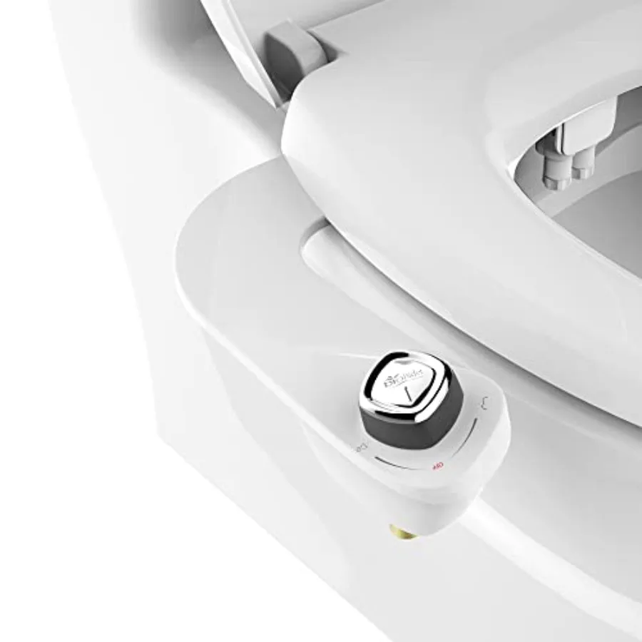 

SlimEdge Non-Electric Toilet Bidet Attachment with Dual Nozzles for Front and Rear Cleaning Adjustable Cold Water Pressure Wash