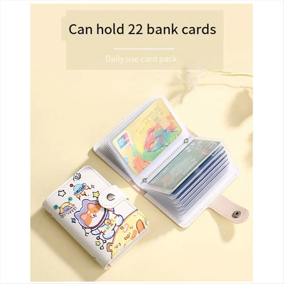 ABQR Mini Credit Card Holder with 20 Card Slots + 2 ID Slots,Anti-Degaussing Bank Card Holder Coin Purse,C