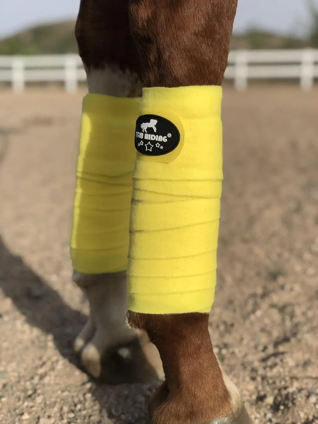 Protège-jambes cheval multicolore en option, équipement équestre, bandages en velours, lot de 4