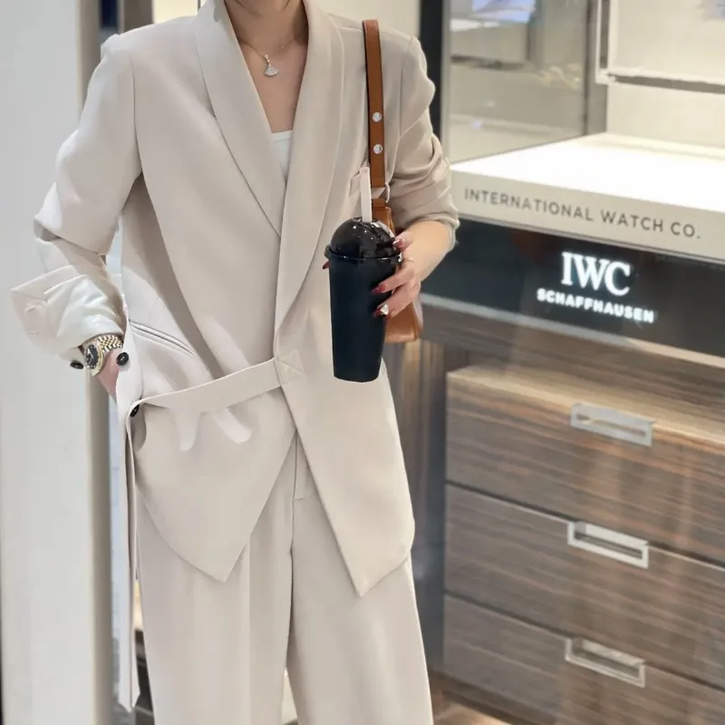 Early Spring High-end Light Luxury Fashion Casual Women\'s Suit Jacket + Dress Pants Two Sets Women\'s Clothing Blazer Pant Suits