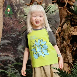 Amila2024 Summer New Boys and Girls T-shirt Color With Shoulder Sleeve Cartoon Printing Fun Children's Short Sleeve