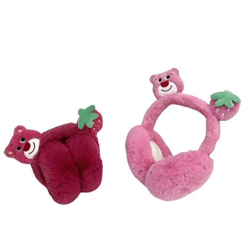 Disney Lotso cartoon cute three-dimensional plush doll earmuffs winter riding windproof and warm student ear warmer holiday gift