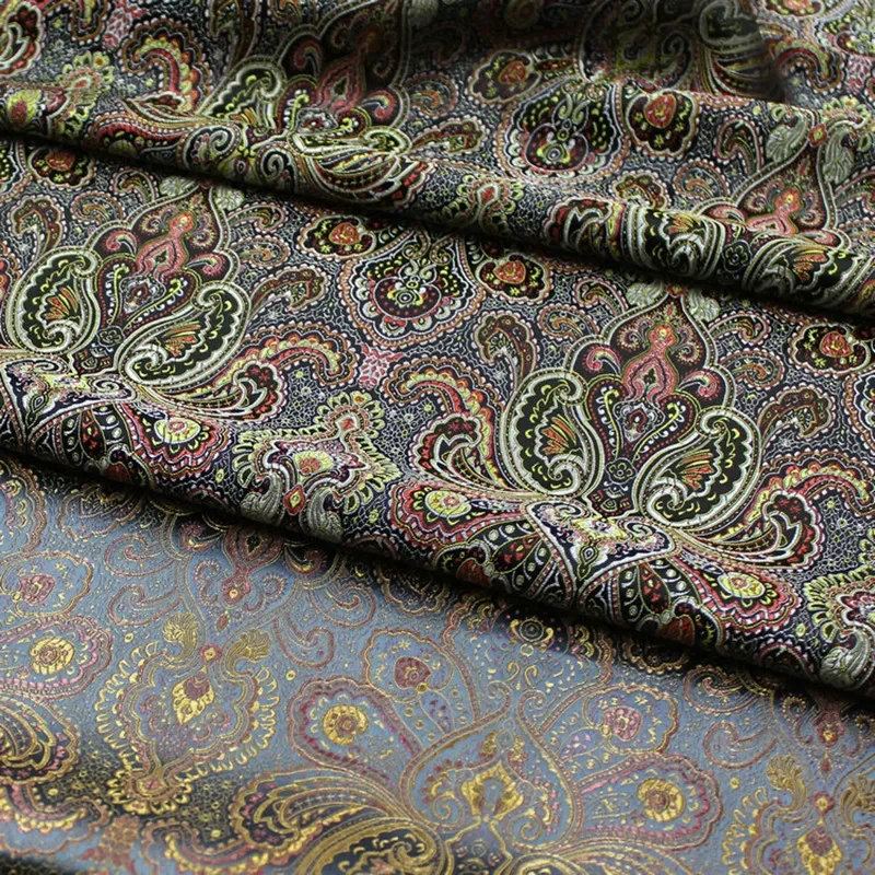 Chinese Antique Silk Fabric for Men\'s Dress, Brocade Jacquard Fabric, 100cm