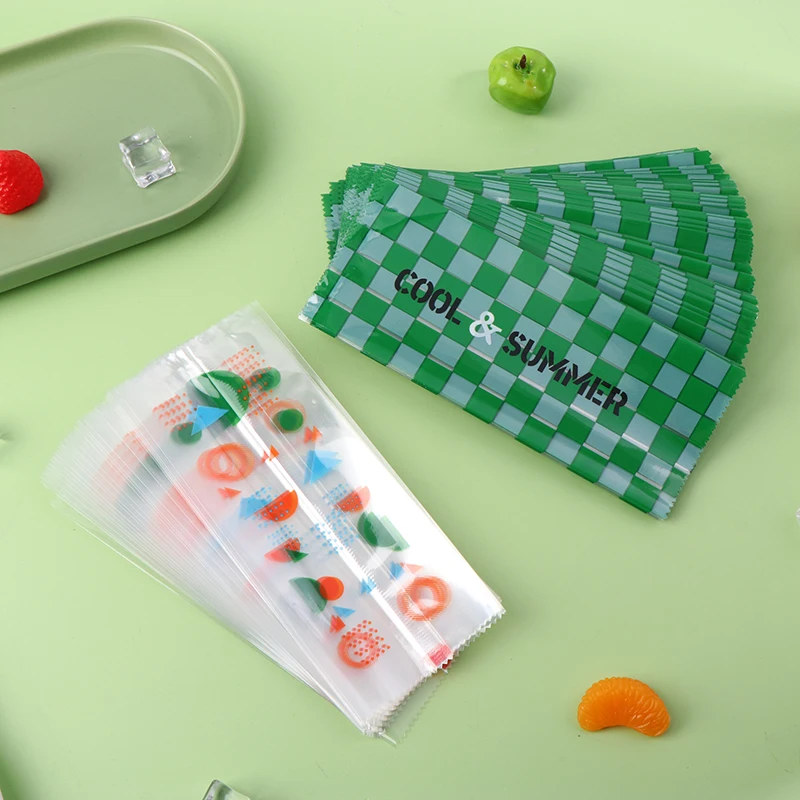 100Pcs Food Grade Ice Cream Bags Disposable Plastic Protective Cover Storage Machine Sealed Packing Bag