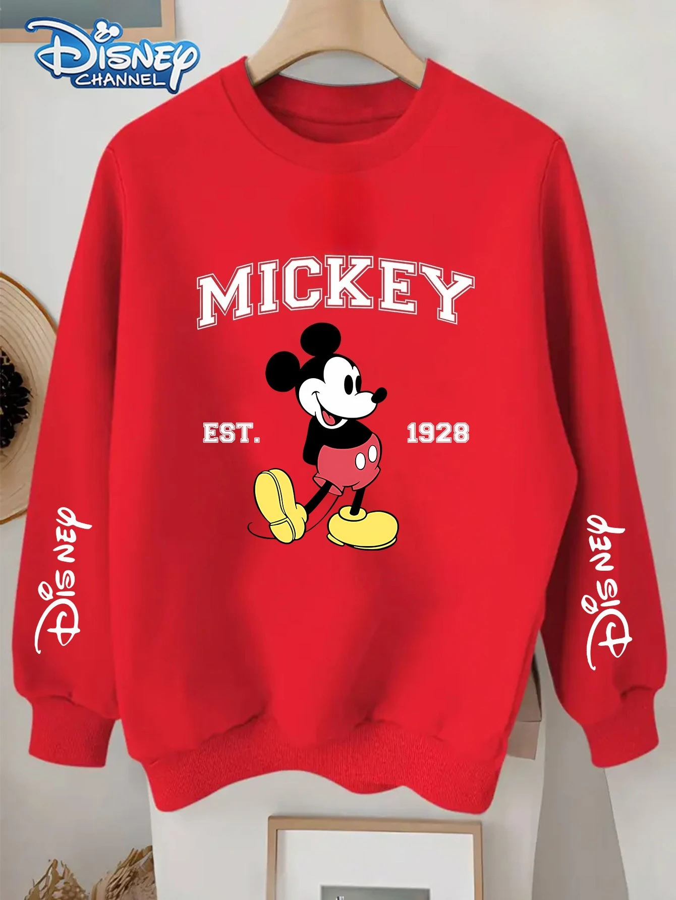 

Женские толстовки с Микки Маусом Диснея, 1988, толстовка унисекс для пар, пуловер, осень-зима, флисовая толстовка большого размера, одежда