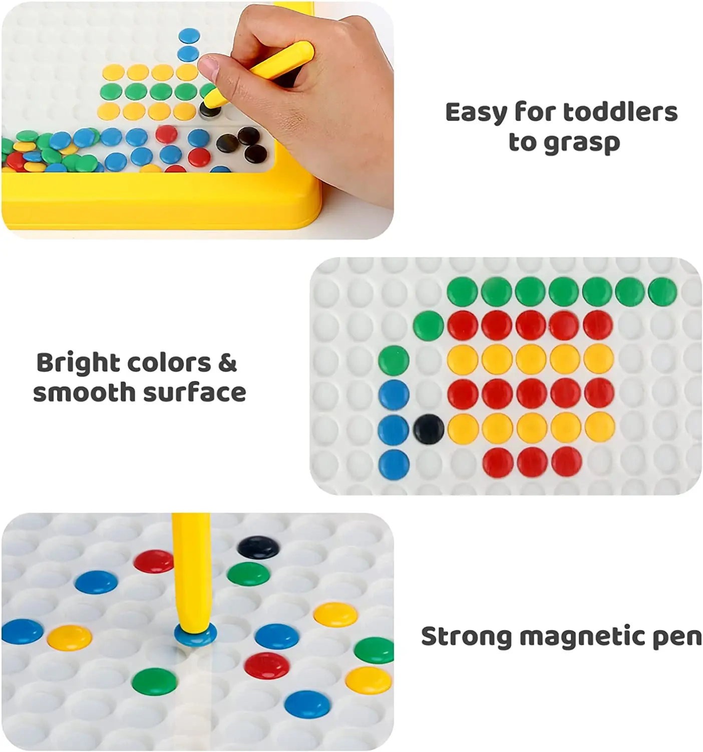 Magnetic Drawing Board for Toddlers Doodle Board with Magnetic Pen and Beads Montessori Educational Preschool Travel Toy