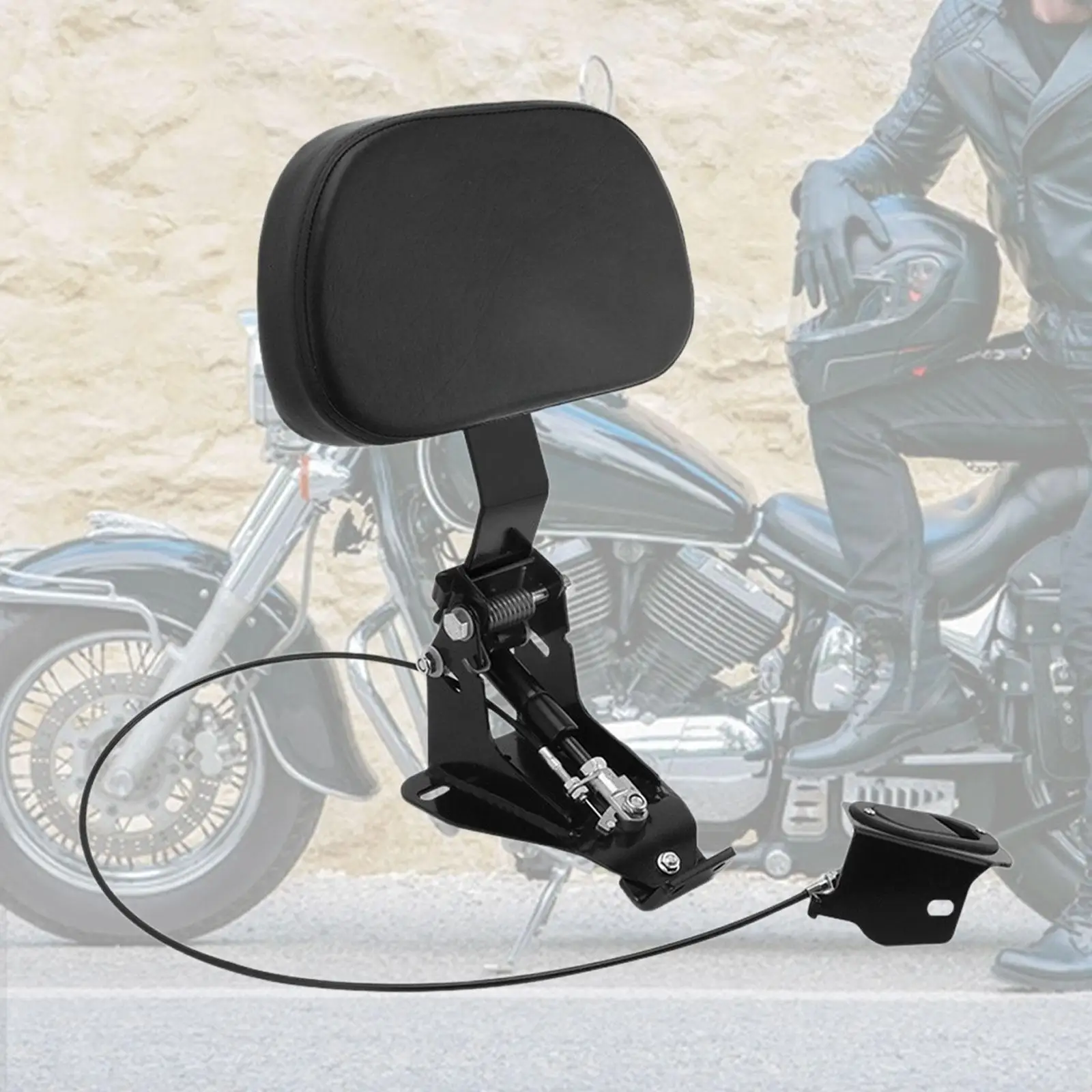 Riders Detachable Backrest Ergonomic Motorcycle Driver Cushion Mounting Set Comfortable Support for Touring