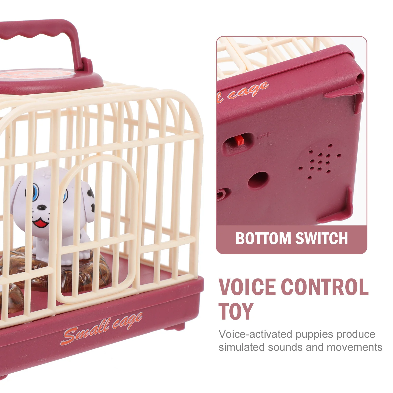 1 pz controllo vocale gabbia per cani giocattolo mini ABS induzione elettronica musicale regalo per bambini divertimento durevole ad attivazione vocale